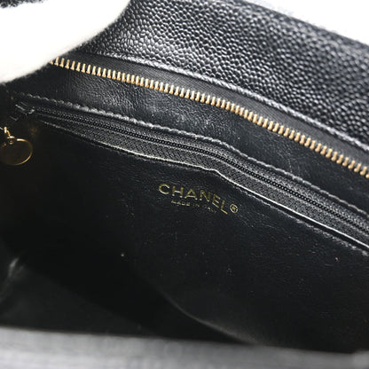 Chanel 2005-2006 Black Caviar Skin Medallion Tote Handbag