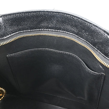 Chanel 2005-2006 Black Caviar Skin Medallion Tote Handbag