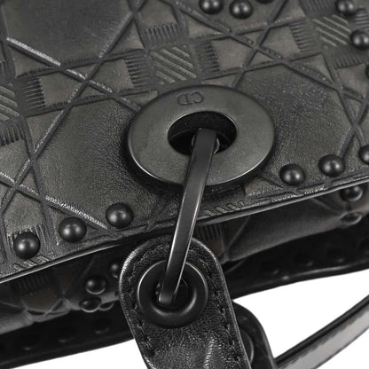 Christian Dior 2018 Black Calfskin Medium Lady Dior Cannage 2way Shoulder Handbag