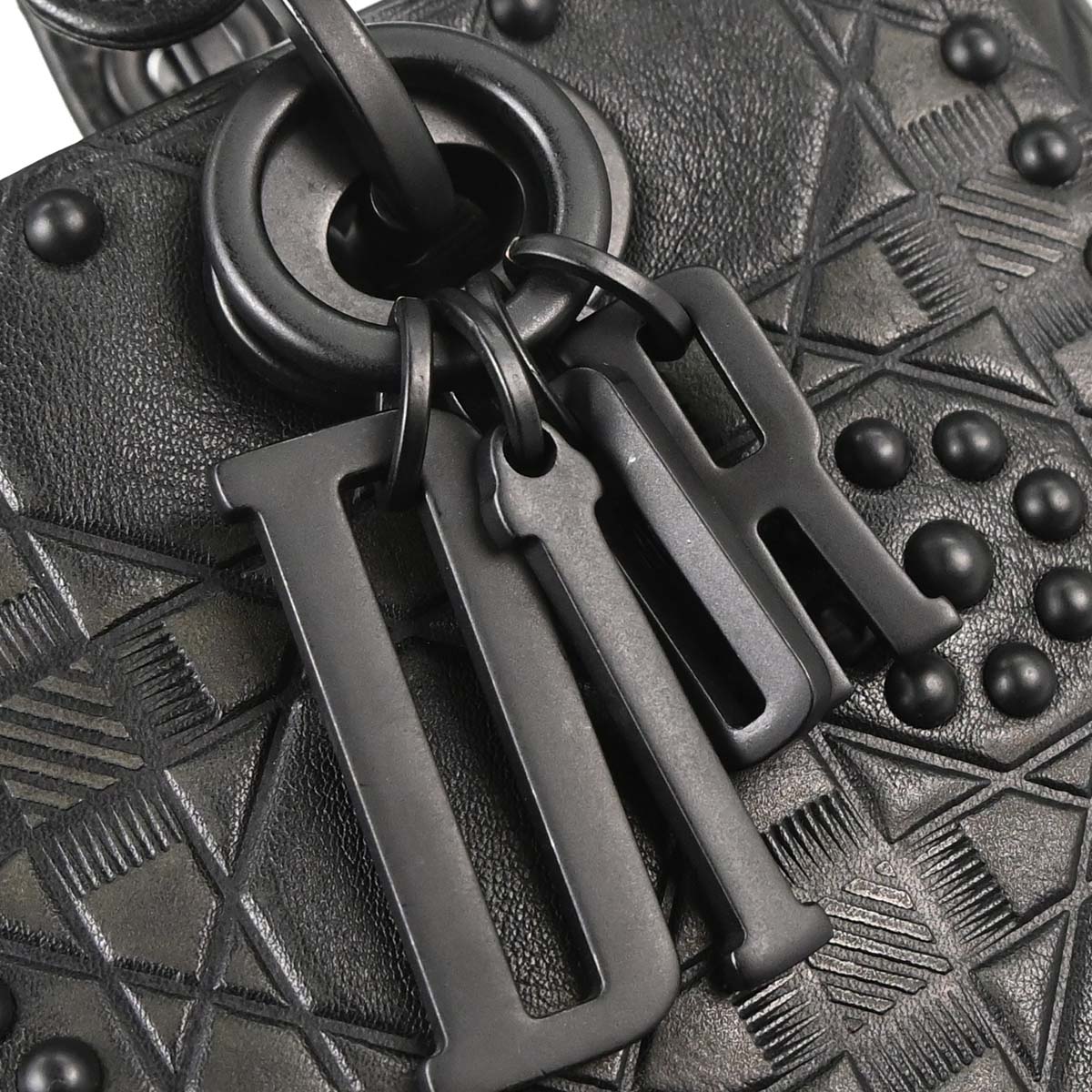 Christian Dior 2018 Black Calfskin Medium Lady Dior Cannage 2way Shoulder Handbag