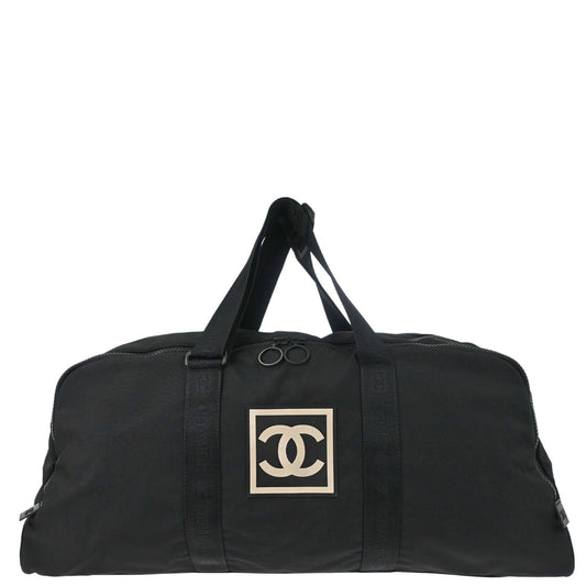Chanel 2002-2003 Black Nylon Sport Line Duffle Handbag