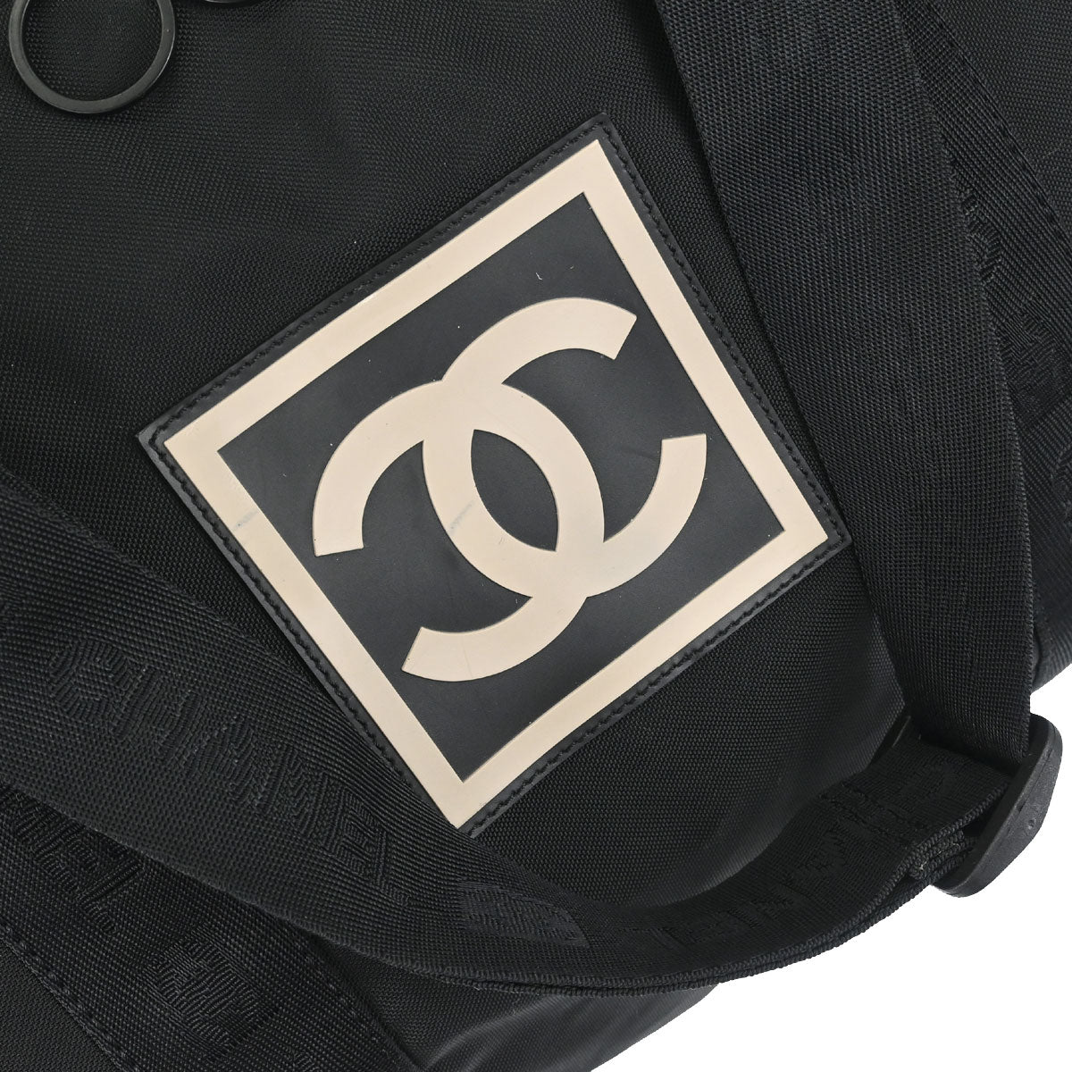 Chanel 2002-2003 Black Nylon Sport Line Duffle Handbag