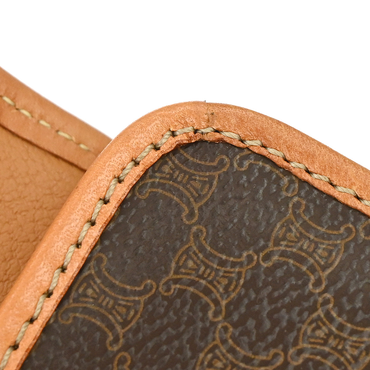 Celine Brown PVC Macadam Cosmetic Pouch