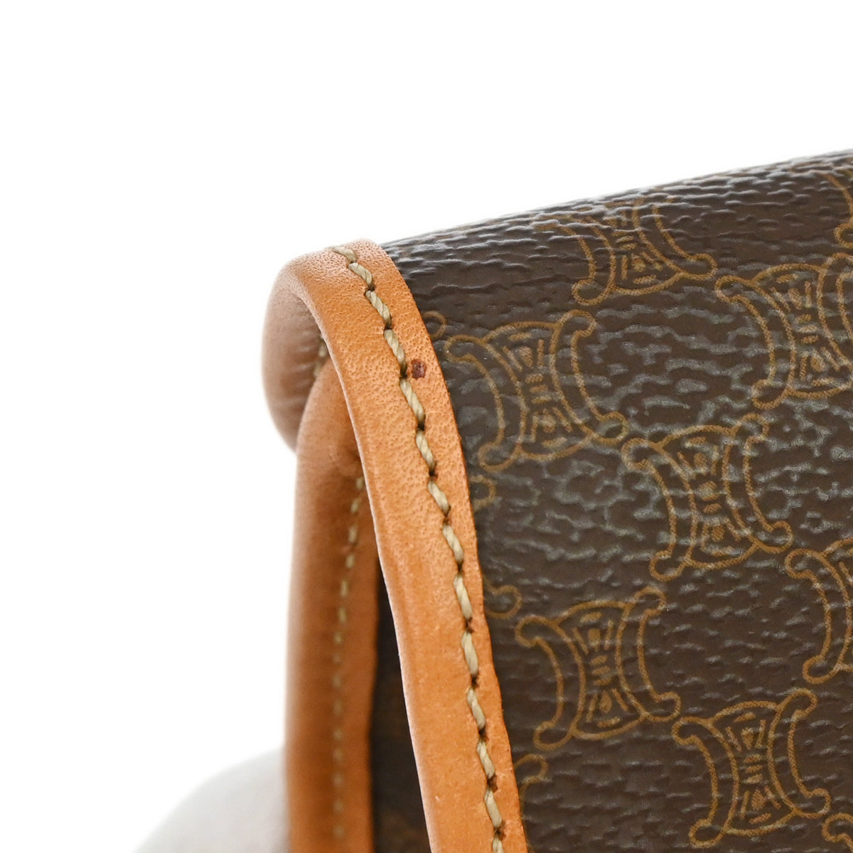 Celine Brown PVC Macadam Cosmetic Pouch