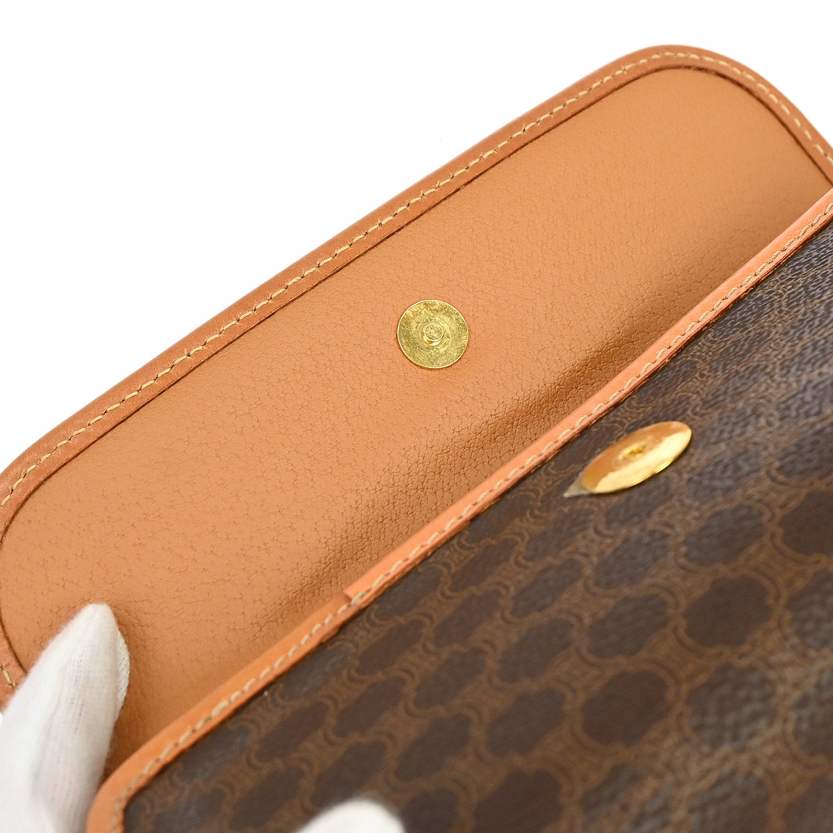Celine Brown PVC Macadam Cosmetic Pouch