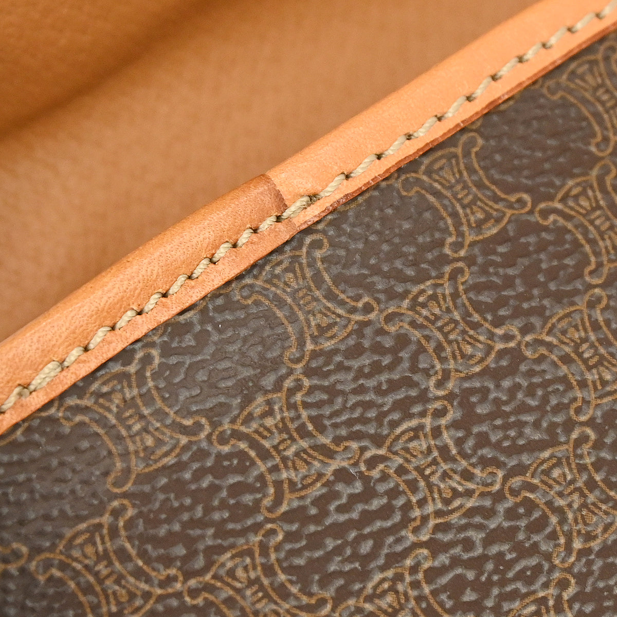 Celine Brown PVC Macadam Cosmetic Pouch