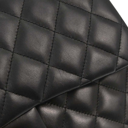 Chanel 2012-2013 Black Lambskin Jumbo Classic Double Flap Shoulder Bag
