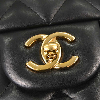 Chanel 2012-2013 Black Lambskin Jumbo Classic Double Flap Shoulder Bag