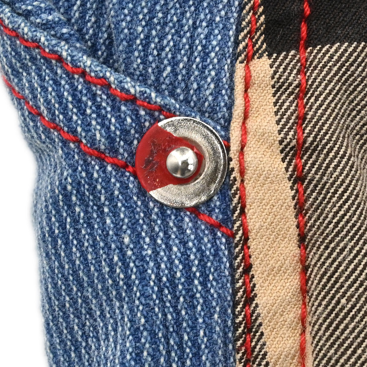 Christian Dior 2004AW Check Denim Pants Beige Blue #38