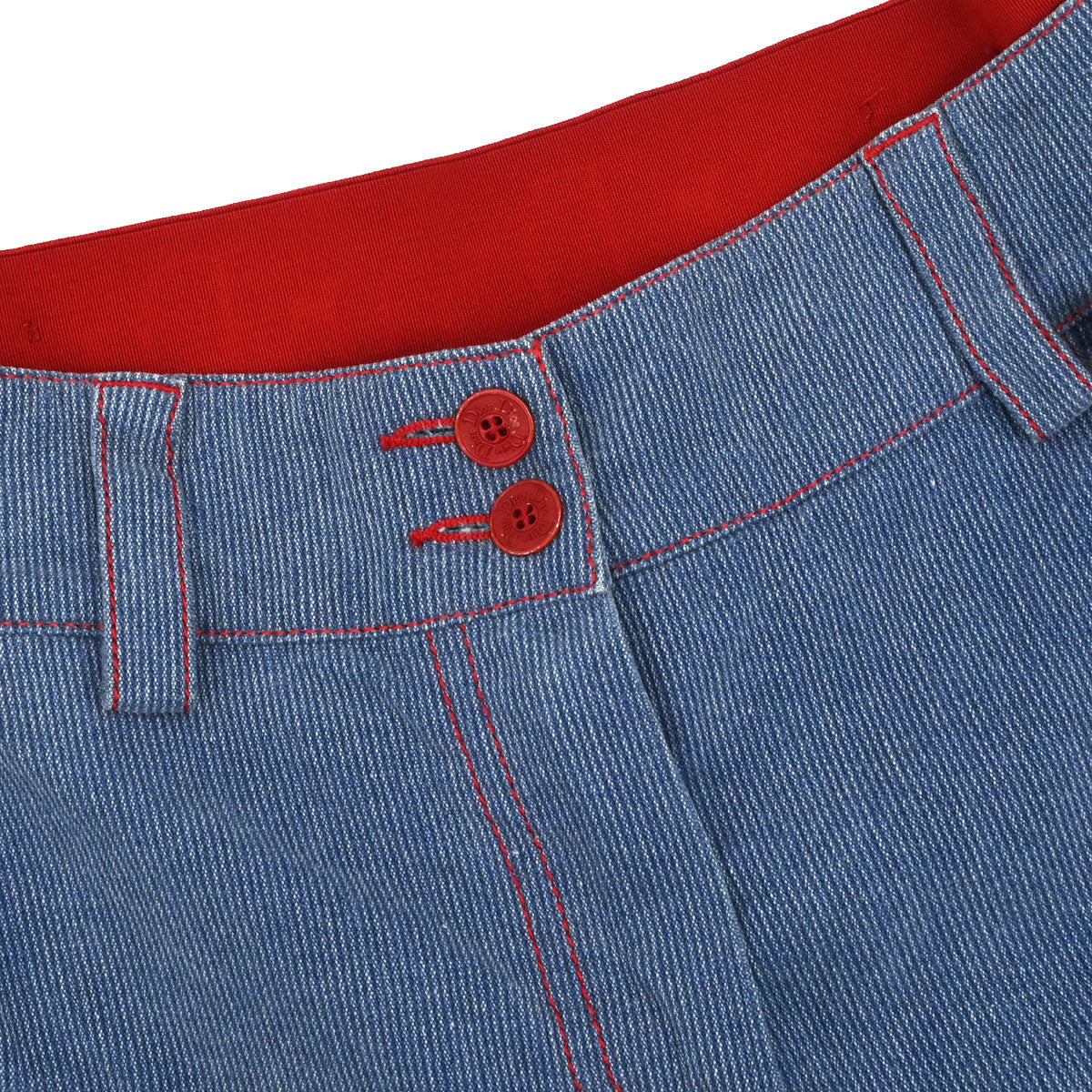 Christian Dior 2004AW Check Denim Pants Beige Blue #38
