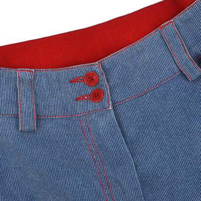 Christian Dior 2004AW Check Denim Pants Beige Blue #38