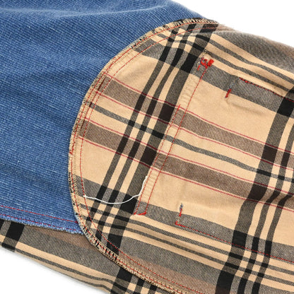 Christian Dior 2004AW Check Denim Pants Beige Blue #38