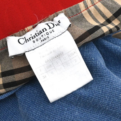 Christian Dior 2004AW Check Denim Pants Beige Blue #38