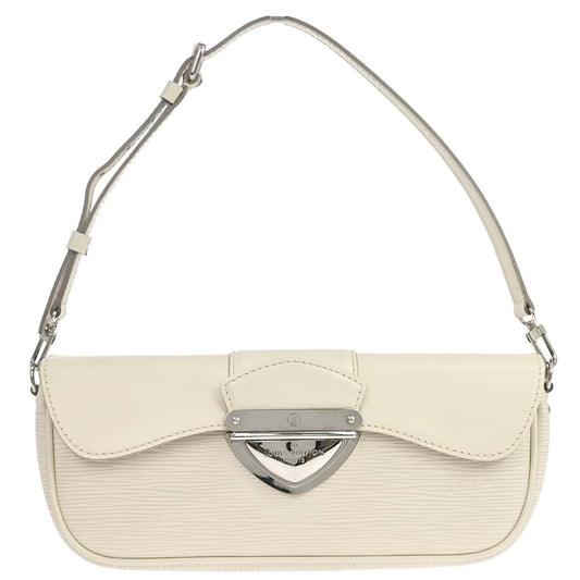 Louis Vuitton White Epi Pochette Montaigne Handbag M5929J