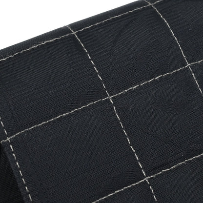 Chanel 2002-2003 Black Jacquard Nylon Travel Line Choco Bar Shoulder Bag