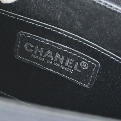 Chanel 2002-2003 Black Jacquard Nylon Travel Line Choco Bar Shoulder Bag