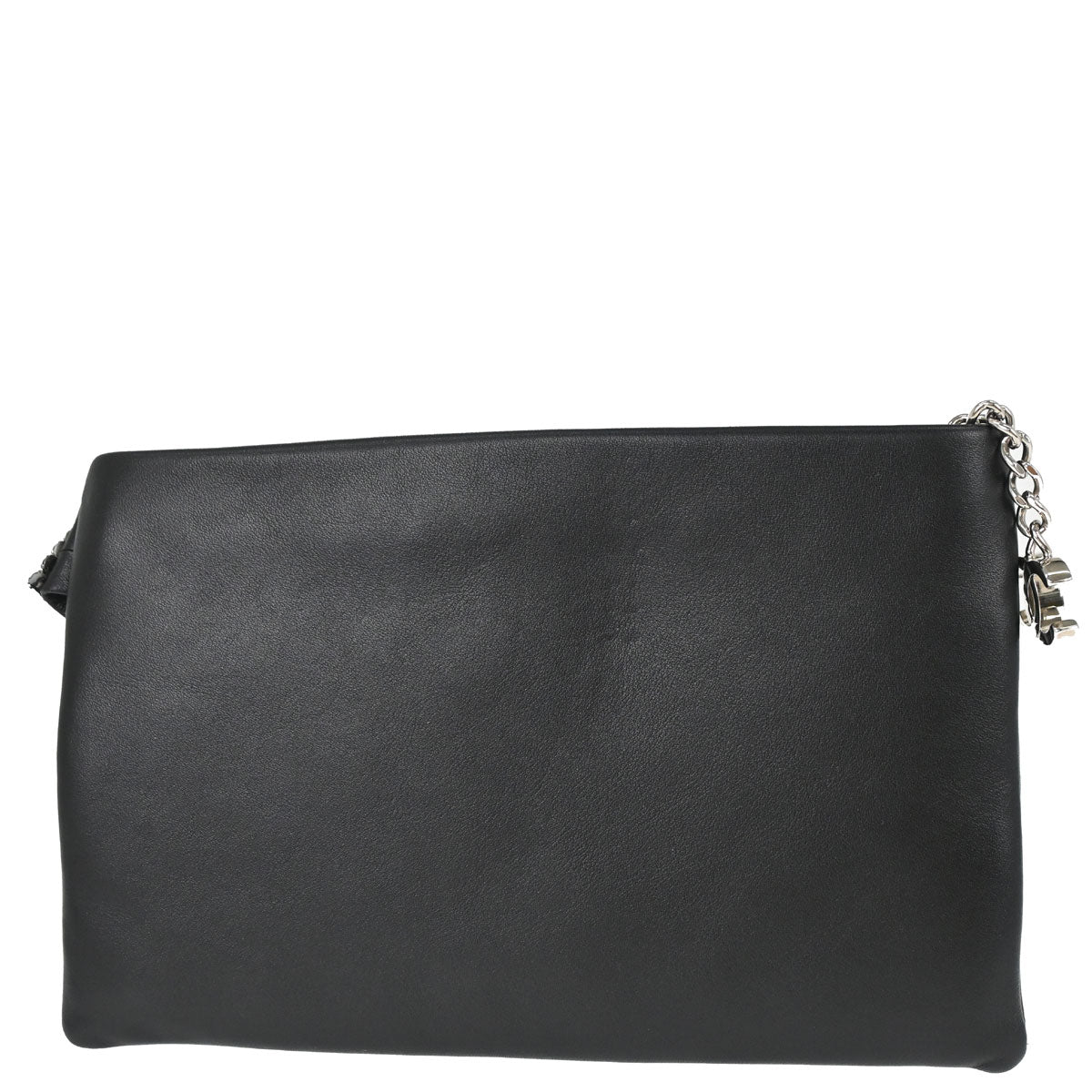 Chanel 2005-2006 Black Lambskin Woven Stass Clutch Bag