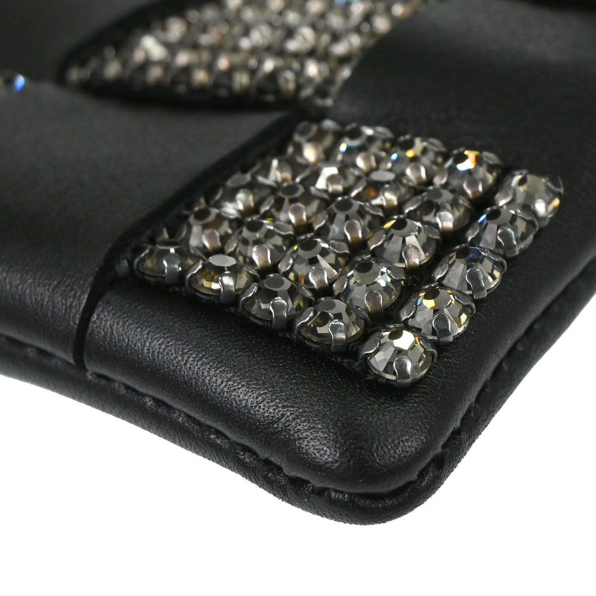 Chanel 2005-2006 Black Lambskin Woven Stass Clutch Bag