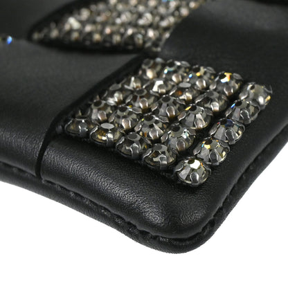 Chanel 2005-2006 Black Lambskin Woven Stass Clutch Bag
