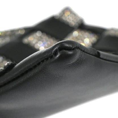 Chanel 2005-2006 Black Lambskin Woven Stass Clutch Bag
