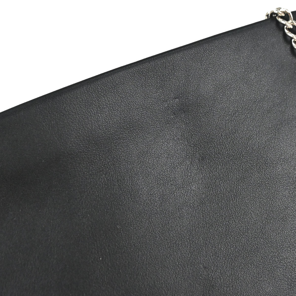 Chanel 2005-2006 Black Lambskin Woven Stass Clutch Bag