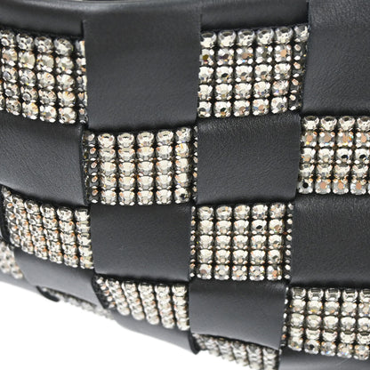 Chanel 2005-2006 Black Lambskin Woven Stass Clutch Bag