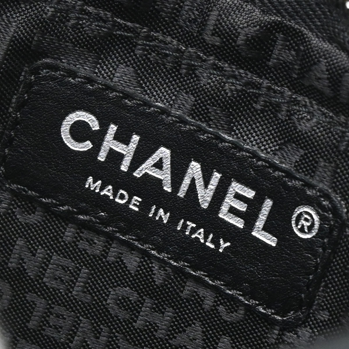 Chanel 2005-2006 Black Lambskin Woven Stass Clutch Bag
