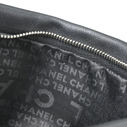 Chanel 2005-2006 Black Lambskin Woven Stass Clutch Bag