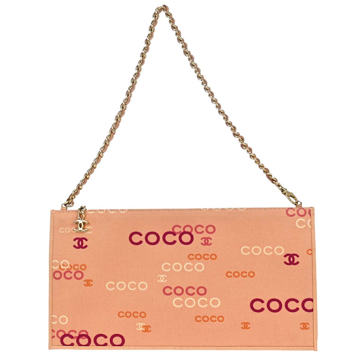 Chanel 2002-2003 Pink Canvas COCO Chain Handbag