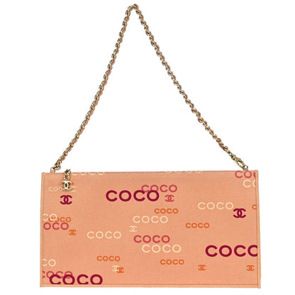 Chanel 2002-2003 Pink Canvas COCO Chain Handbag