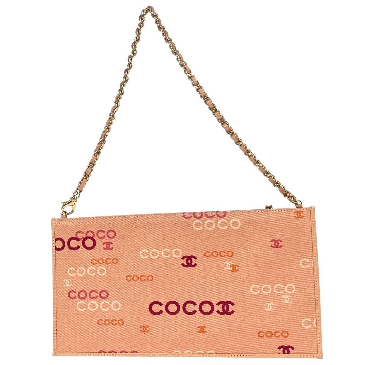 Chanel 2002-2003 Pink Canvas COCO Chain Handbag