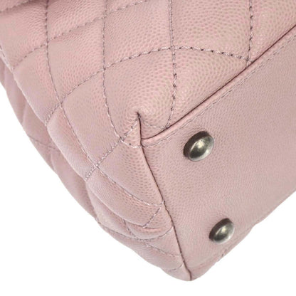 Chanel Light Pink Caviar Skin Coco Handle 2way Shoulder Handbag