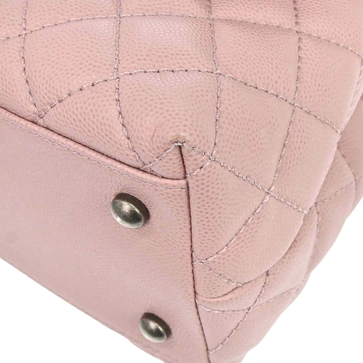 Chanel Light Pink Caviar Skin Coco Handle 2way Shoulder Handbag