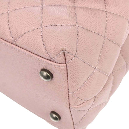 Chanel Light Pink Caviar Skin Coco Handle 2way Shoulder Handbag
