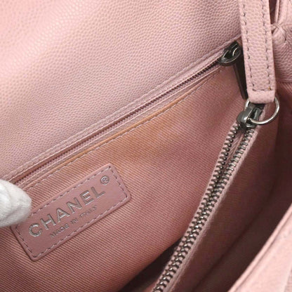 Chanel Light Pink Caviar Skin Coco Handle 2way Shoulder Handbag