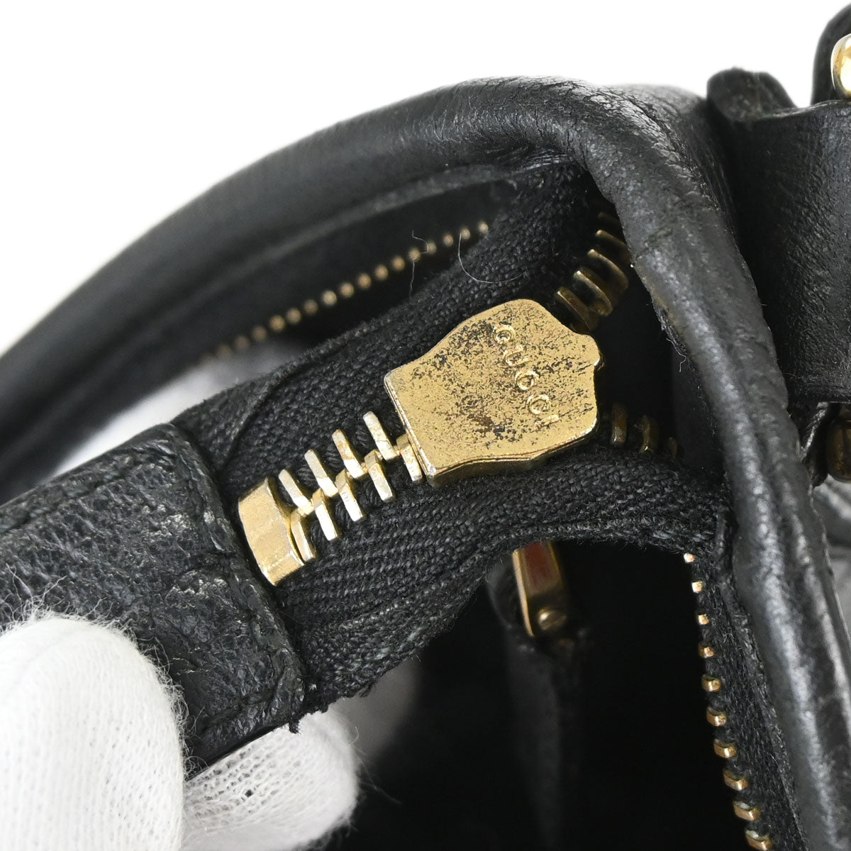 Gucci Black Leather Abbey D-ring Handbag