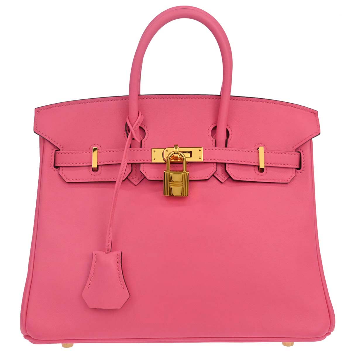 Hermes Rose Azalee Swift Birkin 25 Handbag