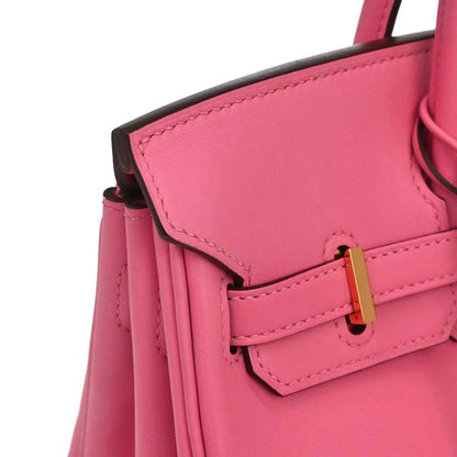 Hermes Rose Azalee Swift Birkin 25 Handbag