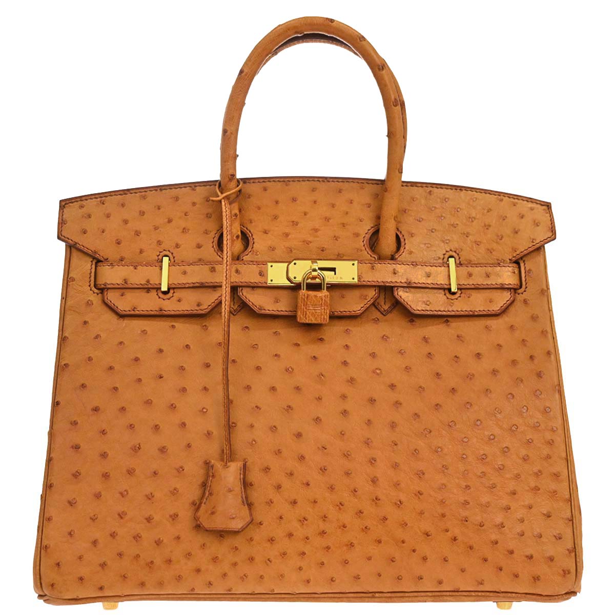 Hermes * Chestnut Ostrich Birkin 35 Handbag