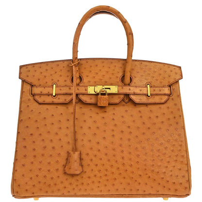 Hermes * Chestnut Ostrich Birkin 35 Handbag