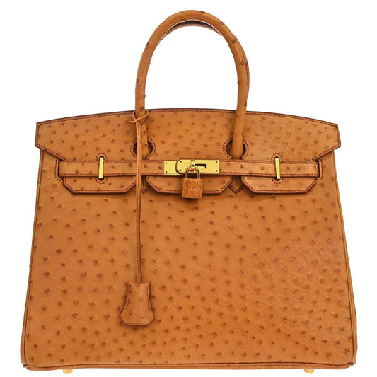 Hermes * Chestnut Ostrich Birkin 35 Handbag
