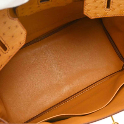 Hermes * Chestnut Ostrich Birkin 35 Handbag
