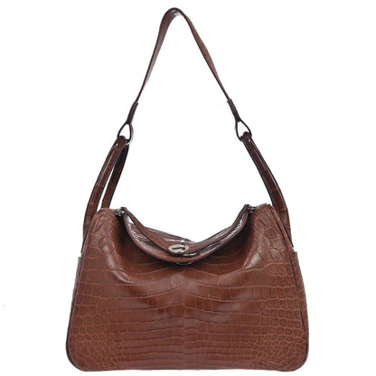 Hermes * Terre Matt Niloticus Crocodile Lindy 30 Shoulder Bag