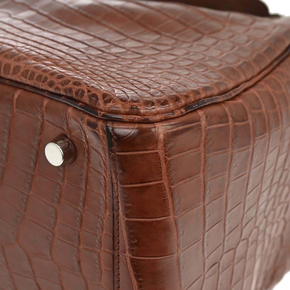Hermes * Terre Matt Niloticus Crocodile Lindy 30 Shoulder Bag