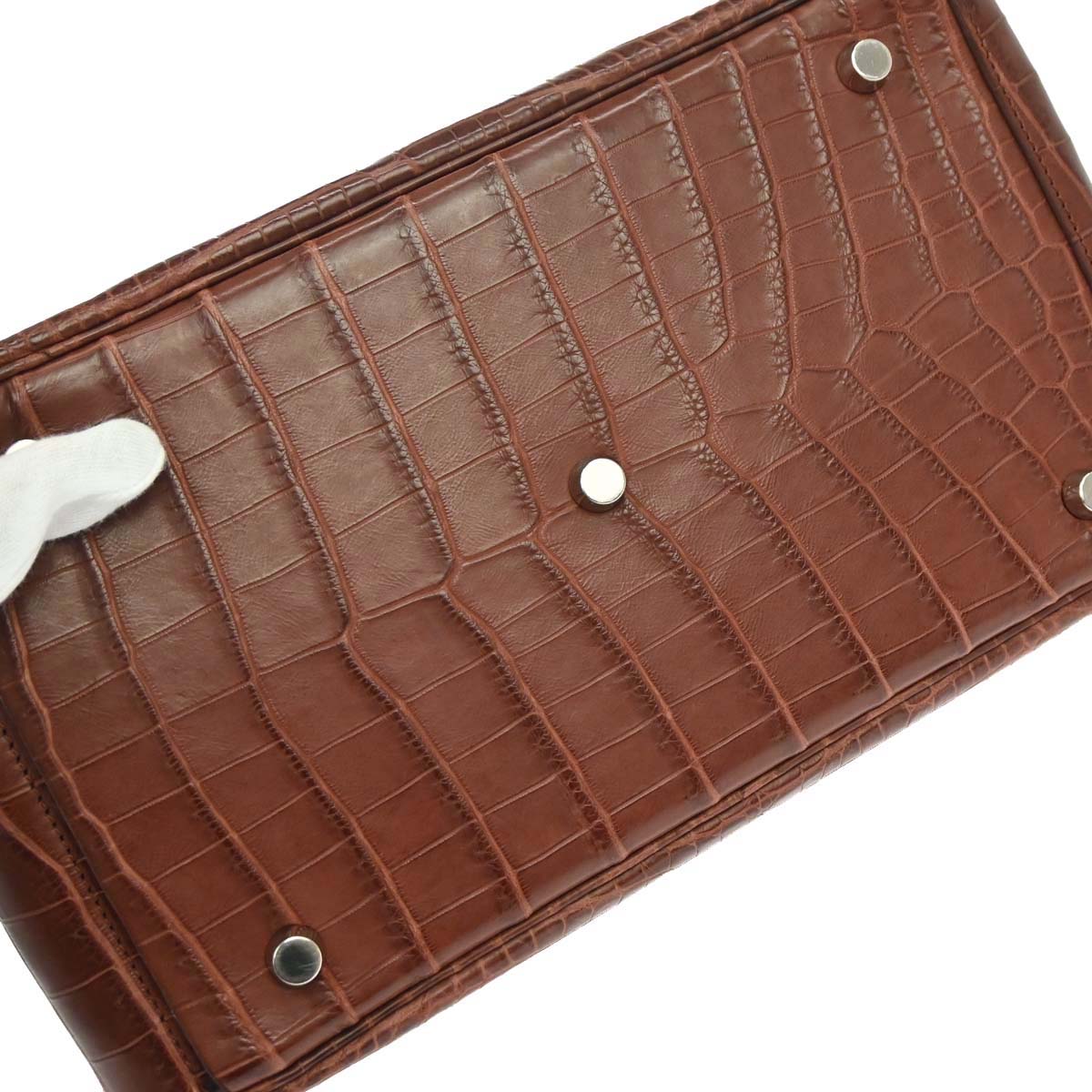 Hermes * Terre Matt Niloticus Crocodile Lindy 30 Shoulder Bag