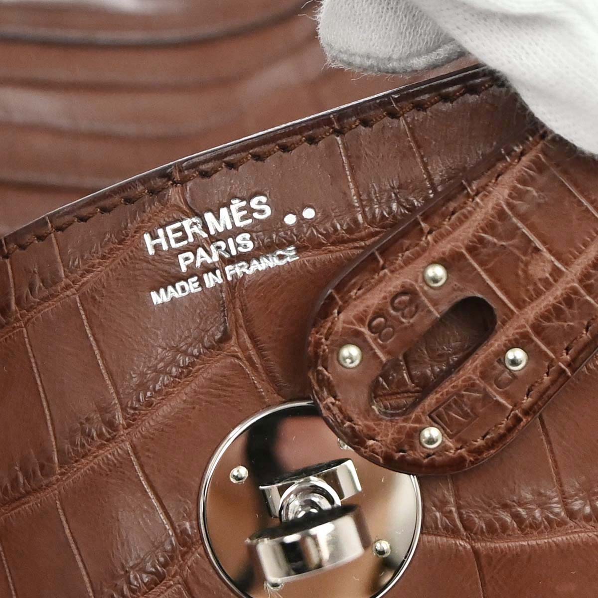 Hermes * Terre Matt Niloticus Crocodile Lindy 30 Shoulder Bag