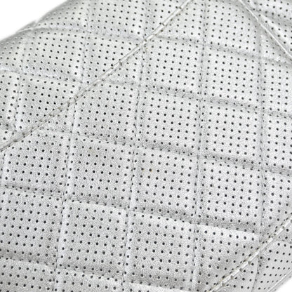 Chanel 2014 Silver Perforated Lambskin Handbag