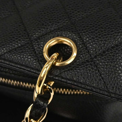 Chanel 2002-2003 Black Caviar Skin Petite Timeless Tote PTT Chain Handbag