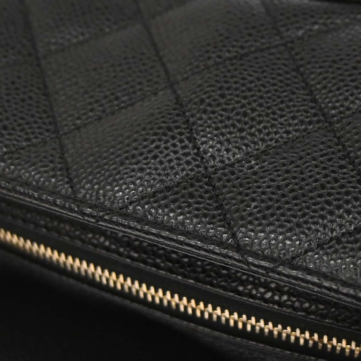 Chanel 2002-2003 Black Caviar Skin Petite Timeless Tote PTT Chain Handbag