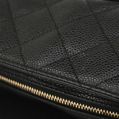 Chanel 2002-2003 Black Caviar Skin Petite Timeless Tote PTT Chain Handbag